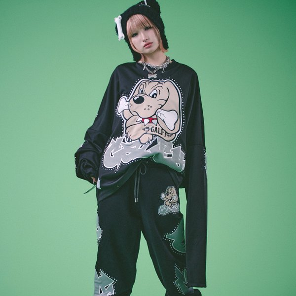 画像12: 【ラスト中型犬(L)のみ】GALFY(ガルフィー) “ギャル男BIGロゴ大萌袖ロンTee” (12)