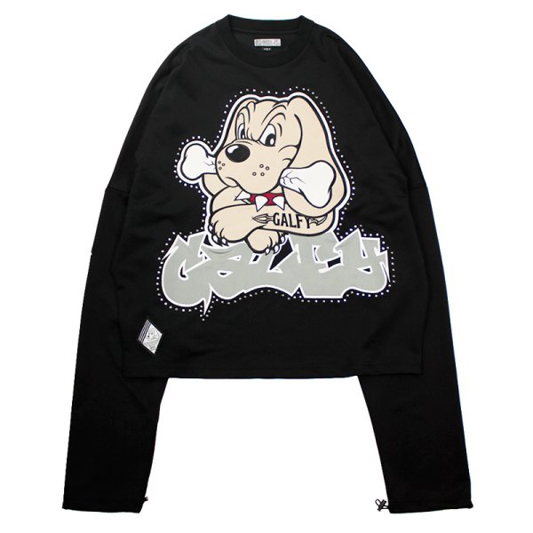 画像2: 【ラスト中型犬(L)のみ】GALFY(ガルフィー) “ギャル男BIGロゴ大萌袖ロンTee” (2)