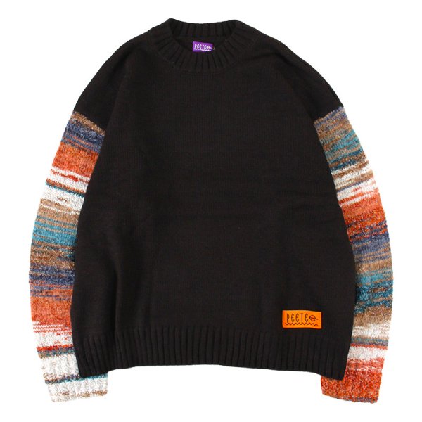 画像1: 【ラストLのみ】PeeTee. (ピーティー) “GRADATION SLEEVE CREW KNIT” (1)
