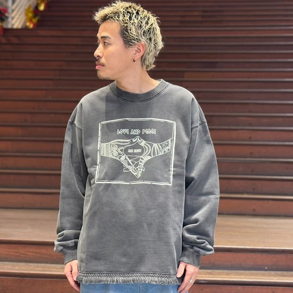 画像9: 【ラストXLのみ】PeeTee. (ピーティー) “LOVE AND PEACE FRINGE CREW” (9)