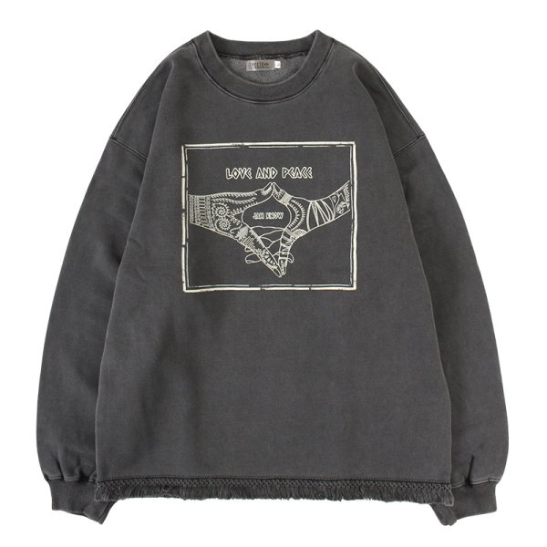 画像1: 【ラストXLのみ】PeeTee. (ピーティー) “LOVE AND PEACE FRINGE CREW” (1)