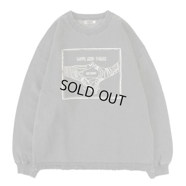 画像1: 【ラストXLのみ】PeeTee. (ピーティー) “LOVE AND PEACE FRINGE CREW” (1)