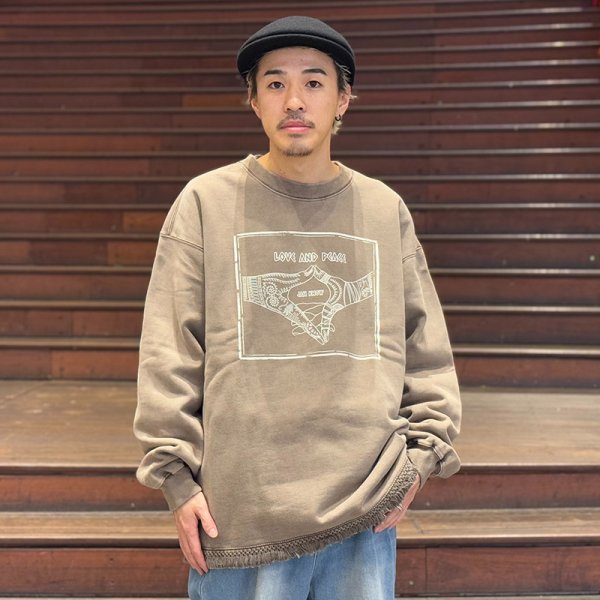 画像9: 【ラストXLのみ】PeeTee. (ピーティー) “LOVE AND PEACE FRINGE CREW” (9)