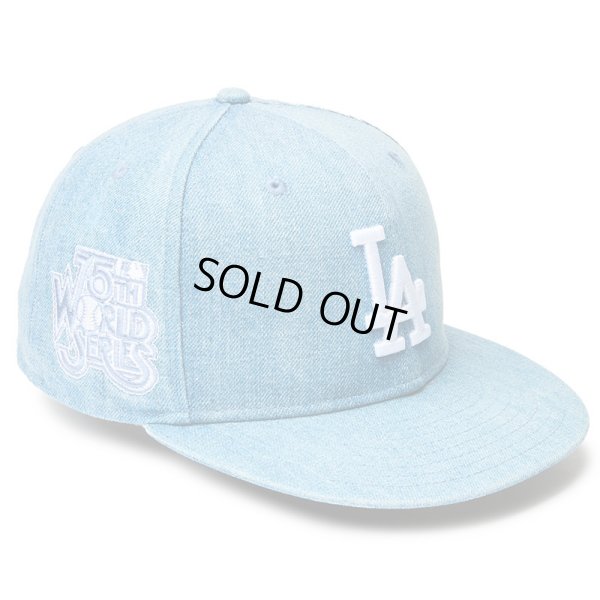 画像1: 【ラスト7 1/2のみ】NEWERA（ニューエラ）“59FIFTY Denim ロサンゼルス・ドジャース ワールドシリーズサイドパッチ ウォッシュドデニム” (1)