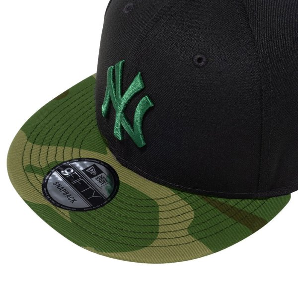 画像4: 【2025.04.09再入荷】NEWERA(ニューエラ)“9FIFTY ニューヨーク・ヤンキース ブラック × ホリーリーフ ウッドランドカモバイザー” (4)
