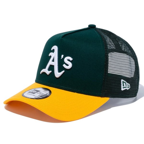 画像1: 【2025.04.09再入荷】NEWERA（ニューエラ）“9FORTY A-Frame トラッカー オークランド・アスレチックス ダークグリーン” (1)
