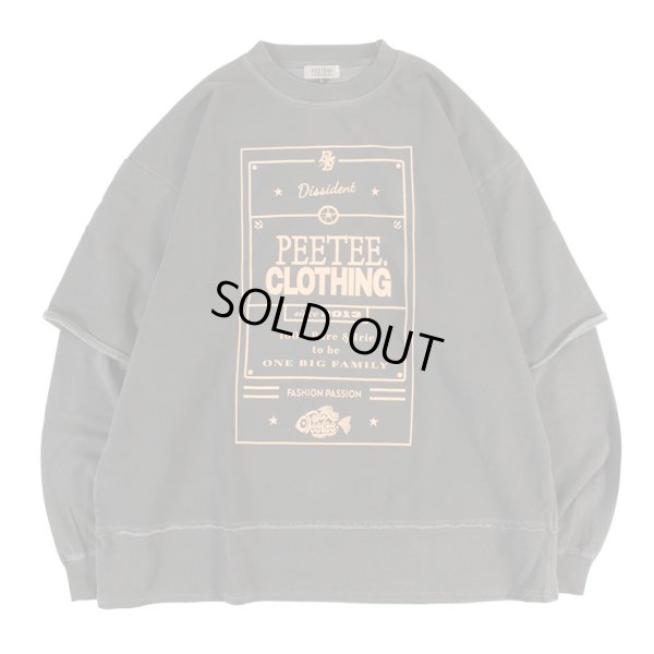画像1: 【ラストXLのみ】PeeTee. (ピーティー) “PEETEE CLOTHING FAKE LAYERED SWEAT” (1)