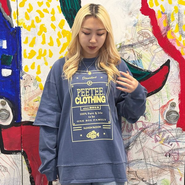 画像10: 【ラストXLのみ】PeeTee. (ピーティー) “PEETEE CLOTHING FAKE LAYERED SWEAT” (10)