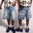 画像1: GRIMEY / GRMY (グライミー) “PEACE WITHIN BAGGY DENIM SHORTS” (1)