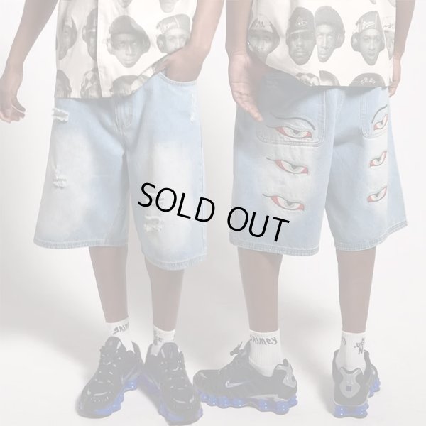 画像1: 【ラストMのみ】GRIMEY / GRMY (グライミー) “PEACE WITHIN BAGGY DENIM SHORTS” (1)
