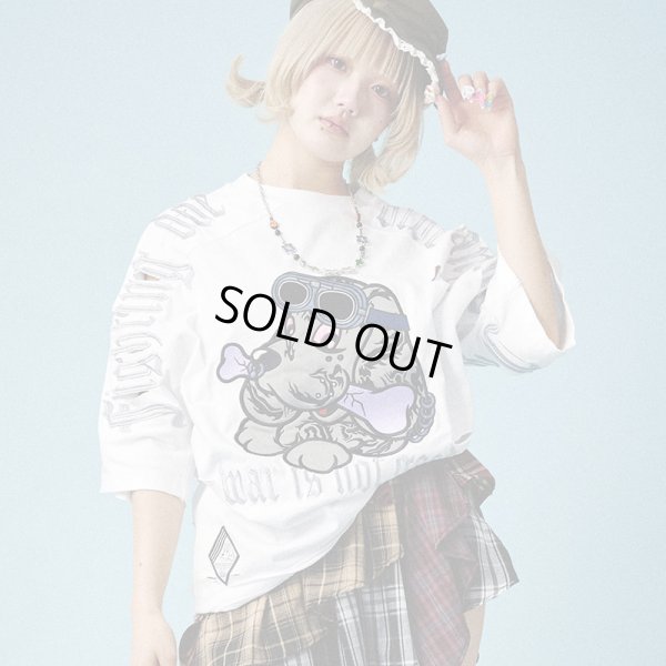 画像1: 【ラスト大型犬（XL）のみ】GALFY(ガルフィー) “病みに染まりし反戦Tシャツ” (1)