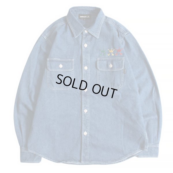 画像1: 【ラストLのみ】KINGSIZE（キングサイズ）“THREE KING DENIM SHIRT” (1)
