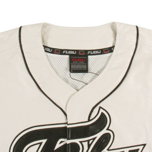 画像4: 【ラストXLのみ】FUBU（フブ） “FAUX LEATHER BASEBALL SHIRTS” (4)