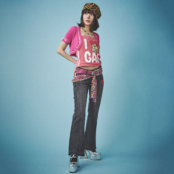 画像11: CANDY GALFY(キャンディーガルフィー) “GALローライズフレアデニム” (11)