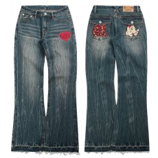 画像2: 【ラストメス犬（S）のみ】CANDY GALFY(キャンディーガルフィー) “GALローライズフレアデニム” (2)