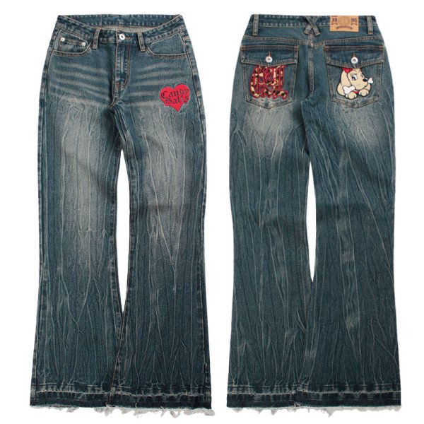 画像2: 【ラストメス犬（S）のみ】CANDY GALFY(キャンディーガルフィー) “GALローライズフレアデニム” (2)