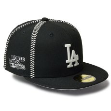 画像1: NEWERA（ニューエラ）“59FIFTY MLB BALL STITCH ロサンゼルス・ドジャース ブラック” (1)