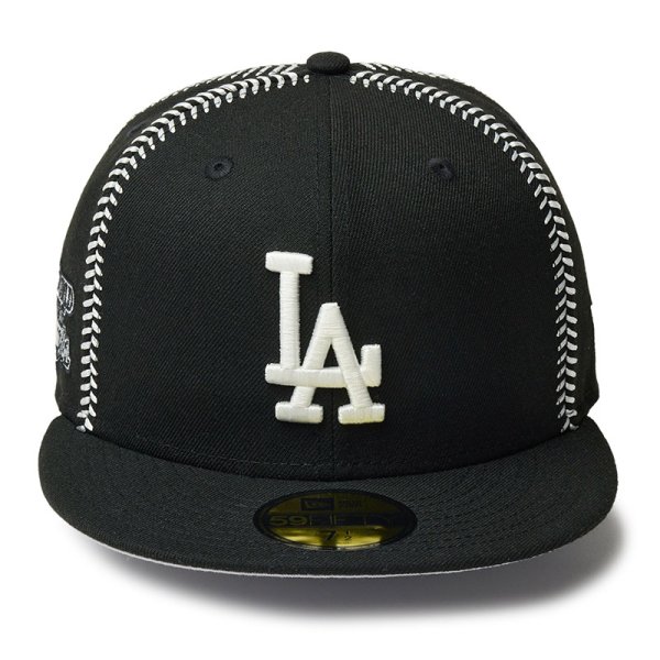 画像2: NEWERA(ニューエラ)“59FIFTY MLB BALL STITCH ロサンゼルス・ドジャース ブラック” (2)