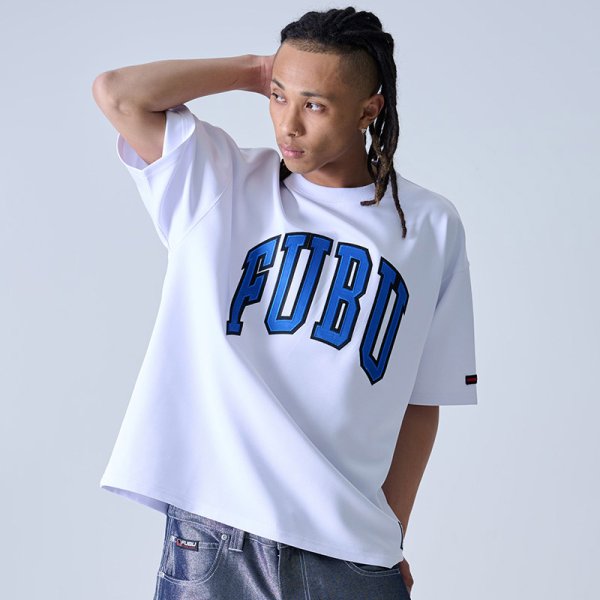 画像1: 【ラストLのみ】FUBU（フブ） “MESH LETTER LOGO T-SHIRTS” (1)