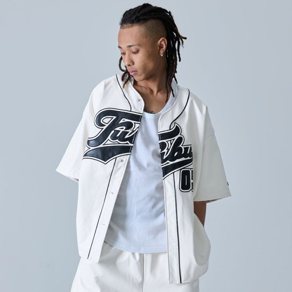 画像12: 【ラストXLのみ】FUBU（フブ） “FAUX LEATHER BASEBALL SHIRTS” (12)