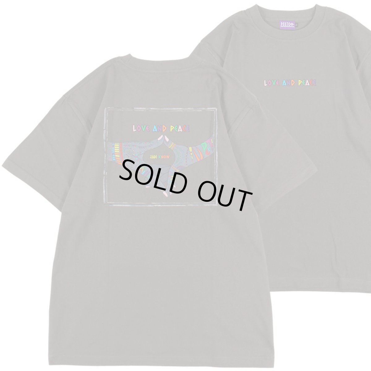 画像1: 【ラストXXLのみ】PeeTee. (ピーティー) “MULTI COLOR LOVE AND PEACE TEE” (1)