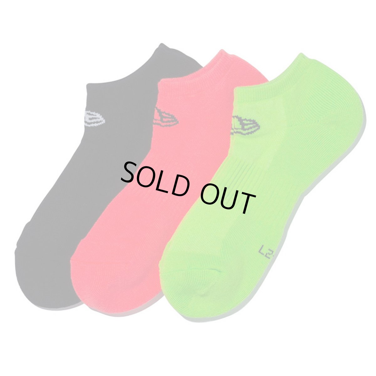 画像1: NEWERA（ニューエラ） “ソックス ショート 3ペア ブラック/ネオンオレンジ/ネオングリーン” (1)