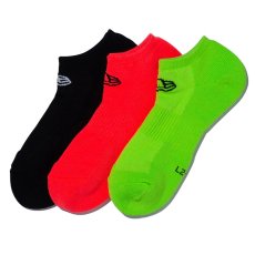 画像1: NEWERA（ニューエラ） “ソックス ショート 3ペア ブラック/ネオンオレンジ/ネオングリーン” (1)