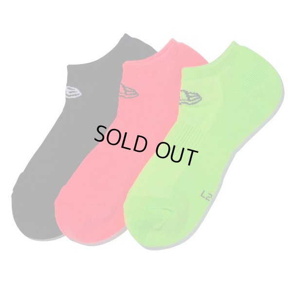 画像1: NEWERA（ニューエラ） “ソックス ショート 3ペア ブラック/ネオンオレンジ/ネオングリーン” (1)