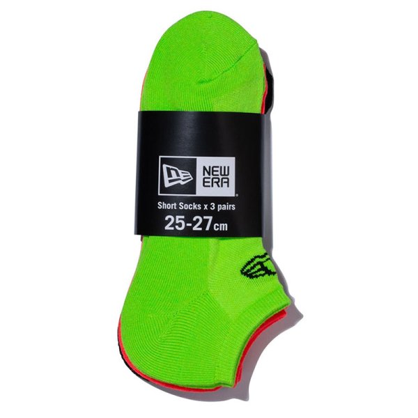 画像18: NEWERA（ニューエラ） “ソックス ショート 3ペア ブラック/ネオンオレンジ/ネオングリーン” (18)