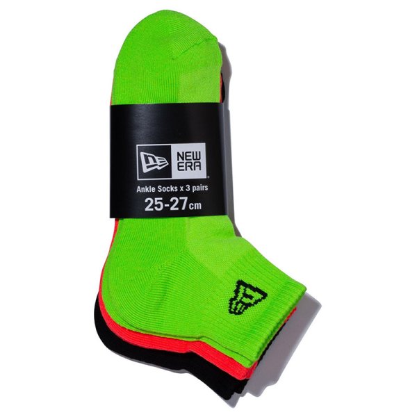 画像17: NEWERA（ニューエラ） “ソックス アンクル 3ペア ブラック/ネオンオレンジ/ネオングリーン” (17)