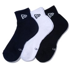 画像1: 【2026.03.07再入荷】NEWERA（ニューエラ） “ソックス アンクル 3ペア ブラック/ホワイト/ネイビー” (1)