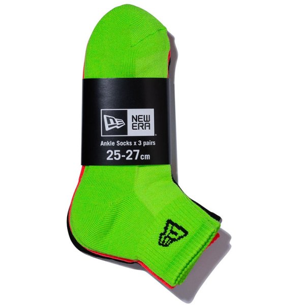 画像18: NEWERA（ニューエラ） “ソックス アンクル 3ペア ブラック/ネオンオレンジ/ネオングリーン” (18)