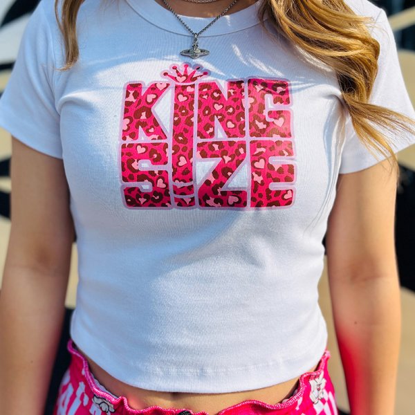 画像8: [レディース] KINGSIZE（キングサイズ）“LEOPARD BLUNT CROPPED WOMEN'S TEE” (8)