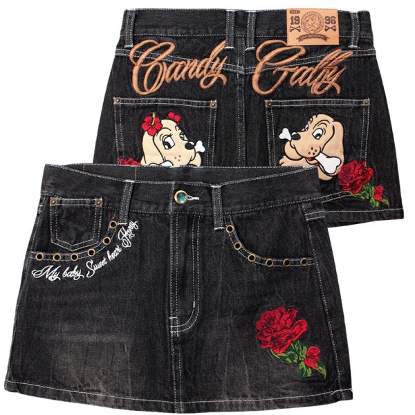 画像2: 【ラスト小型犬（M）のみ】CANDY GALFY(キャンディーガルフィー) “GAL薔薇デニムミニ” (2)