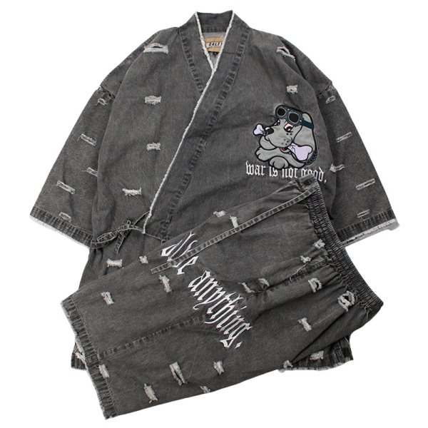 画像2: 【ラスト大型犬（XL）のみ】GALFY(ガルフィー) “病みに染まりしボロボロ甚平” (2)