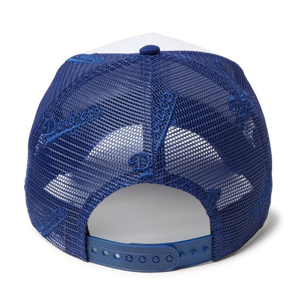 画像3: NEWERA（ニューエラ）“9FORTY A-Frame トラッカー MLB Mesh Embroidery ロサンゼルス・ドジャース ホワイト/ダークロイヤル” (3)