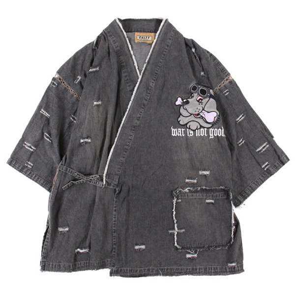 画像3: 【ラスト大型犬（XL）のみ】GALFY(ガルフィー) “病みに染まりしボロボロ甚平” (3)