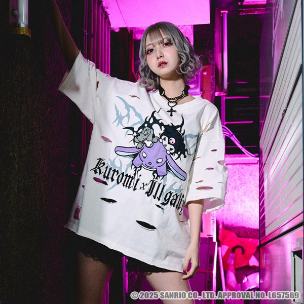 画像1: GALFY(ガルフィー)ｘクロミ “イルガルフィーボロボロ半袖TEE” (1)