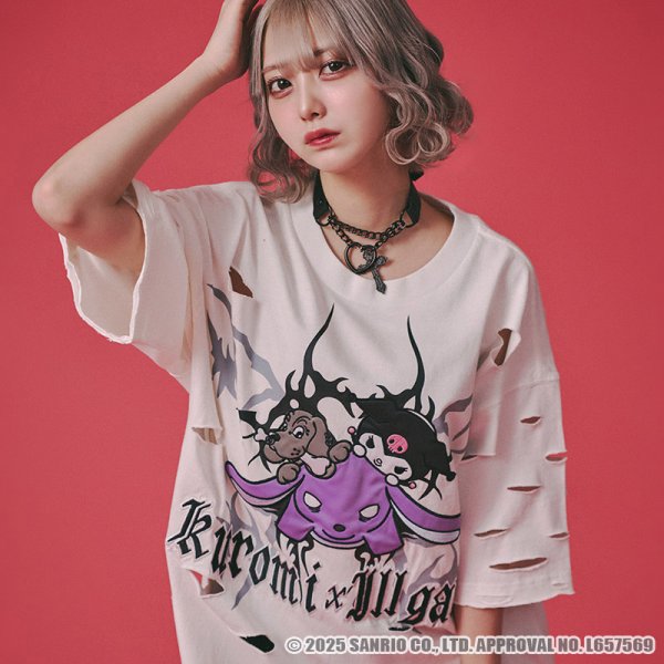 画像11: 【ラスト大型犬(XL)のみ】GALFY(ガルフィー)xクロミ “イルガルフィーボロボロ半袖TEE” (11)