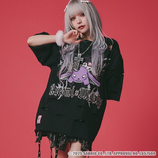 画像12: GALFY(ガルフィー)xクロミ “イルガルフィーボロボロ半袖TEE” (12)