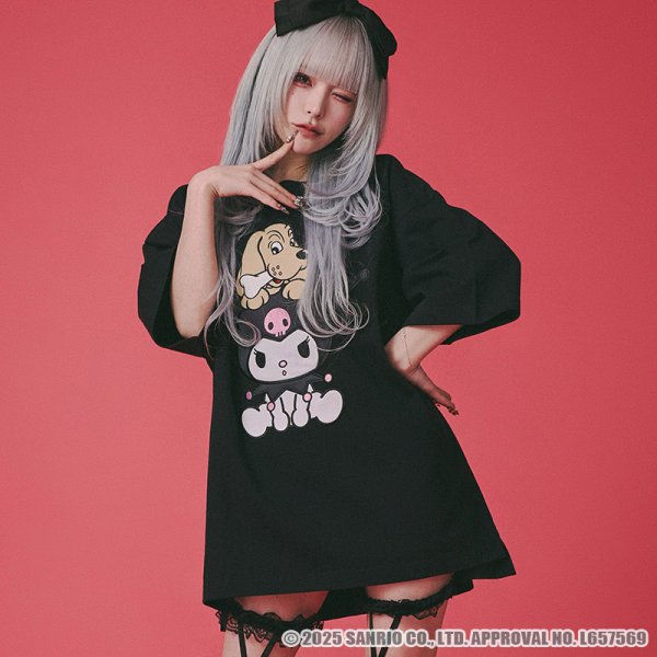 画像15: 【ラスト中型犬(L)のみ】GALFY(ガルフィー)xクロミ “クロミちゃんとGALFYの半袖TEE” (15)