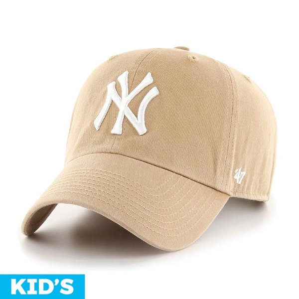 画像1: 【キッズ】'47 (フォーティーセブン) “YANKEES KIDS '47 CLEAN UP KHAKI X WHITE LOGO” (1)