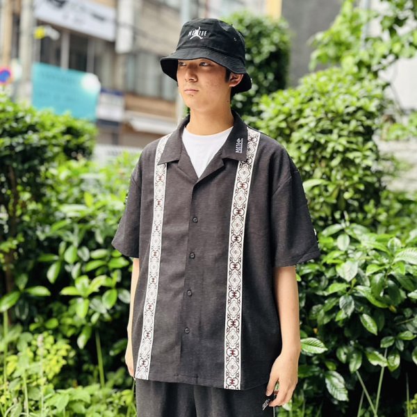 画像8: 【ラストLのみ】PeeTee. (ピーティー) “LINE TAPE OPEN COLLER SHIRT” (8)