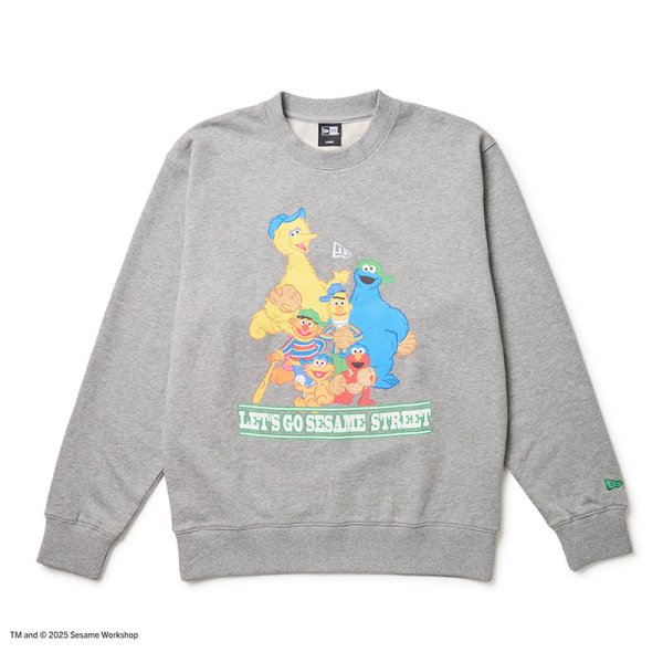 画像1: NEWERA（ニューエラ）“裏毛 スウェット クルーネック SESAME STREET セサミストリート Baseball グレー” (1)