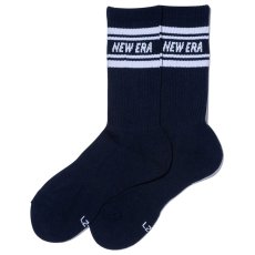 画像12: 【2025.09.27再入荷】NEWERA（ニューエラ） “ソックス クルー 3ペア ライン ブラック/ホワイト/ネイビー” (12)