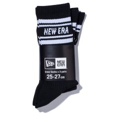 画像8: NEWERA（ニューエラ） “ソックス クルー 3ペア ライン ブラック” (8)