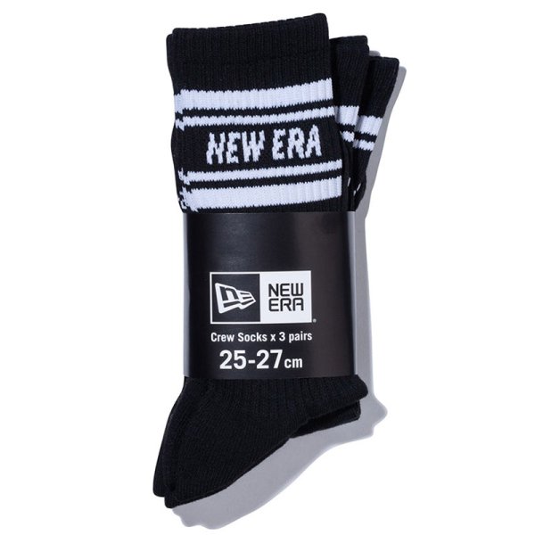 画像8: NEWERA（ニューエラ） “ソックス クルー 3ペア ライン ブラック” (8)