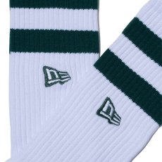 画像7: 【2025.12.04再入荷】NEWERA（ニューエラ） “ソックス クルー 2ペア ライン フラッグロゴ エンブロイダリー ベージュ/ダークグリーン” (7)