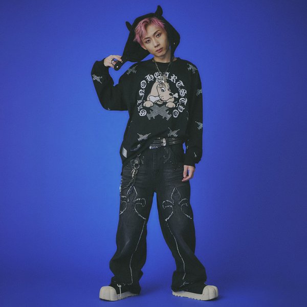 画像24: 【ラスト大型犬（XL）のみ】GALFY(ガルフィー) “百合の紋紋デニム” (24)