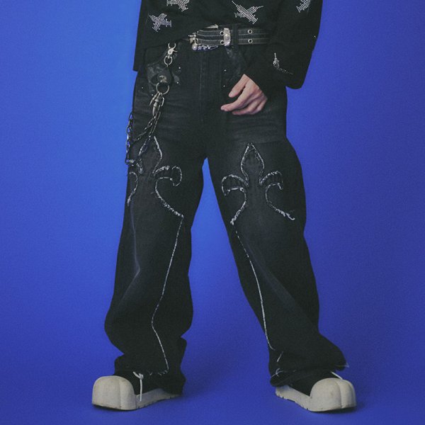 画像23: 【ラスト大型犬（XL）のみ】GALFY(ガルフィー) “百合の紋紋デニム” (23)